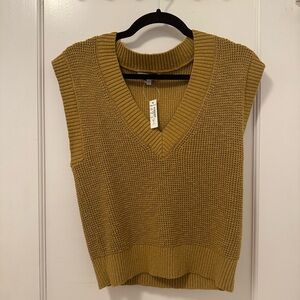 Madewell Mustard V-Neck Sweater Vest
